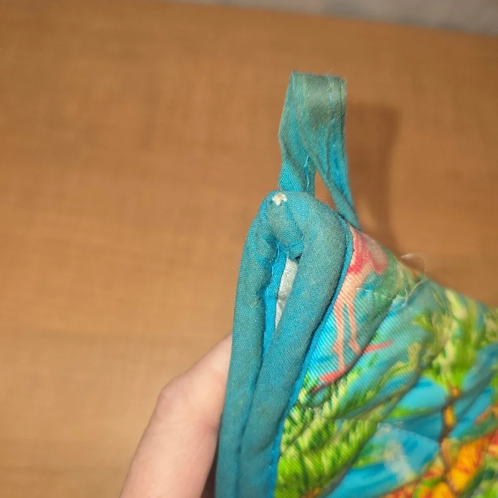 Single Kay‎ Dee Designs Flamingo Oven Mitt Aqua Beach Ocean